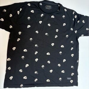 Ricky Singh Denim & Flower Black T-shirt Skull And Roses L
